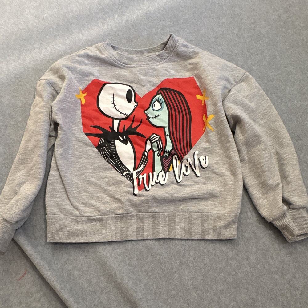 Disney’s Nightmare Before Christmas Jack & Sally Gray Sweatshirt M (7-8)